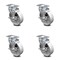 Service Caster 5 Inch Semi Steel Cast Iron Wheel Swivel Top Plate Caster Set with Brake SCC SCC-20S515-SSR-TLB-TP3-4 - alternate 1